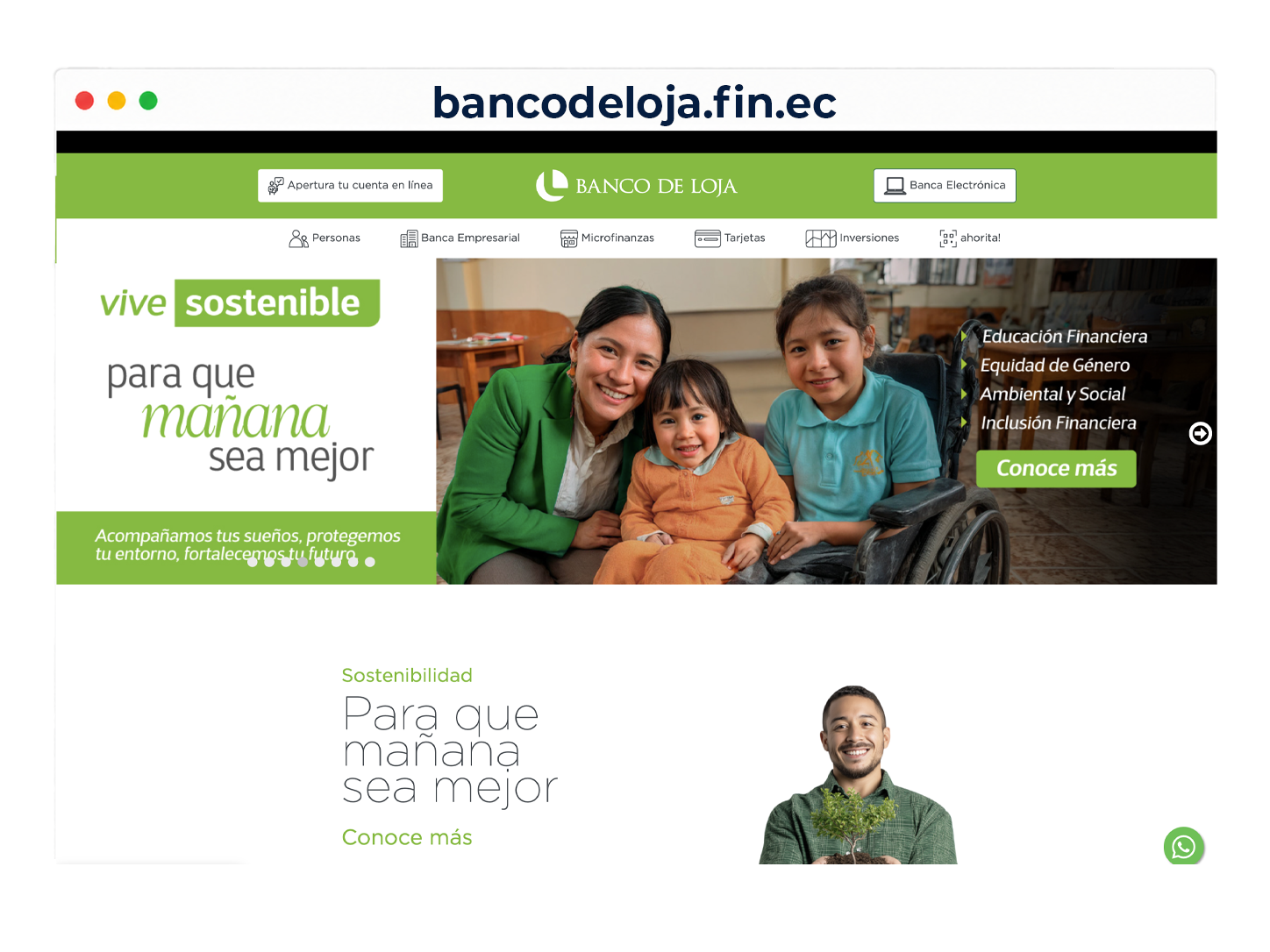 Ejemplo de sitio con dominio .ec