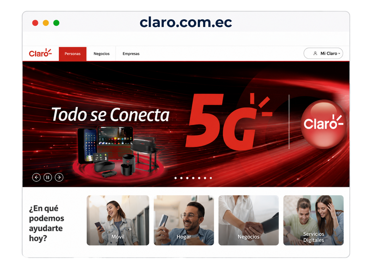 Ejemplo de sitio con dominio .ec